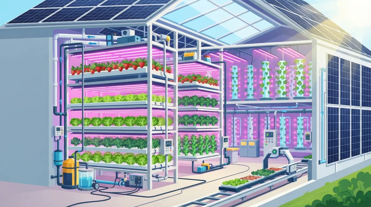 Feasibility Study of a Solar-Powered Vertical Farm for Leafy Greens and Small Fruits in the UAE using Hydroponics and Aeroponics