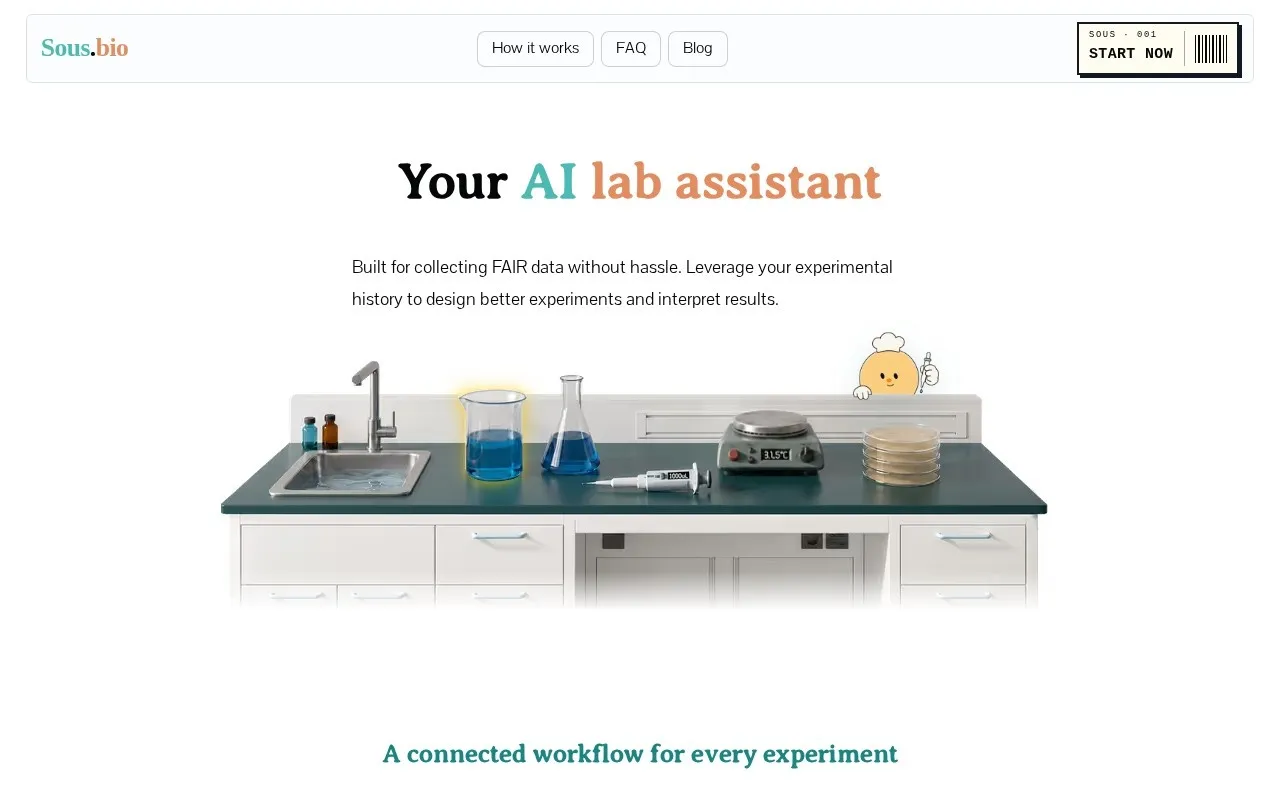 لقطة من Sous.bio — مساعدك الذكي لتخطيط التجارب المخبرية