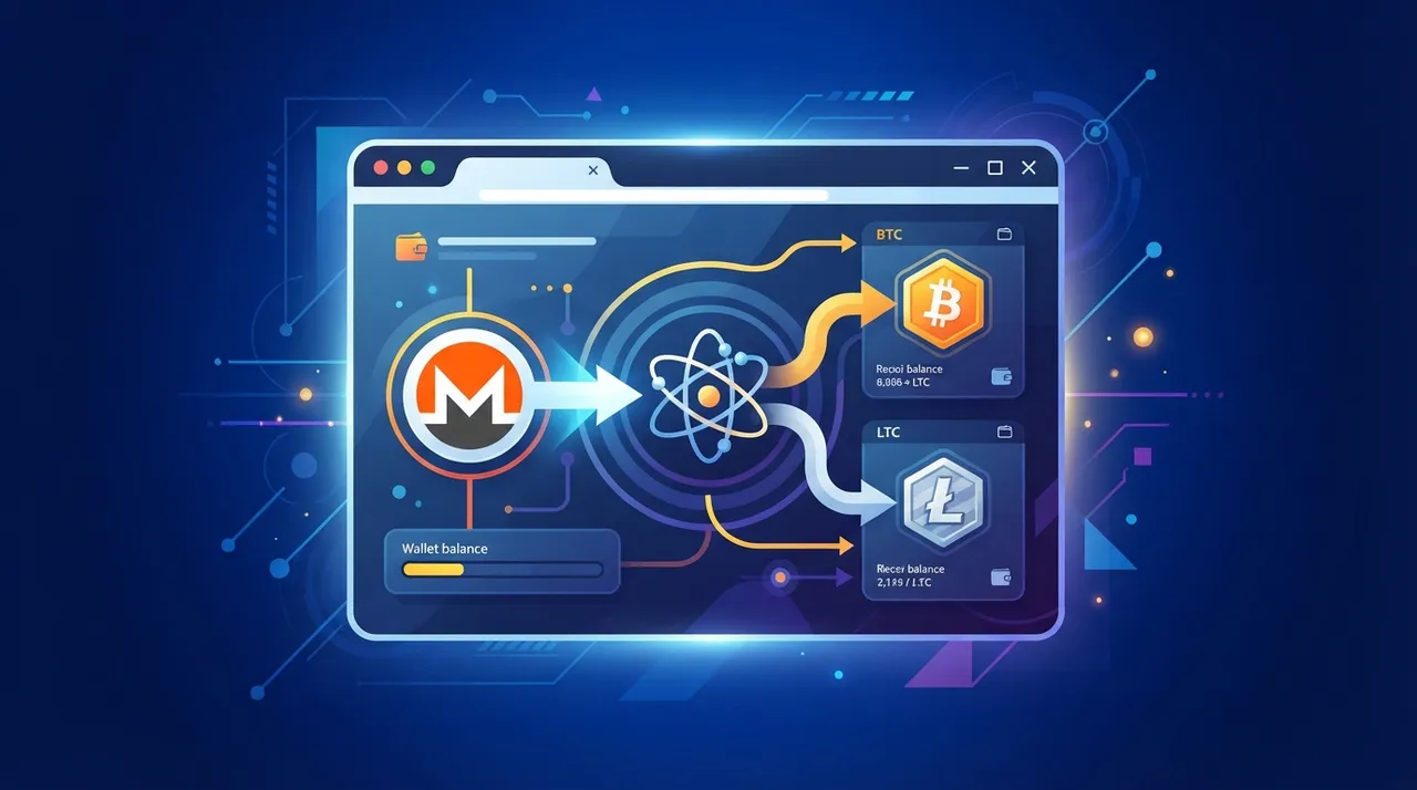 المقايضات الذرية غير الاحتجازية لـ Monero إلى BTC/LTC في المتصفح