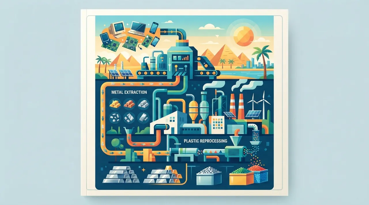 Feasibility study of an E-waste recycling plant for industrial raw materials production in Egypt