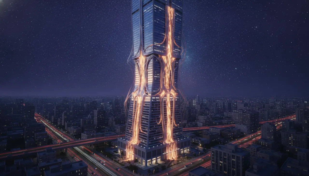 Building Melting Like a Candle in an Urban Scene