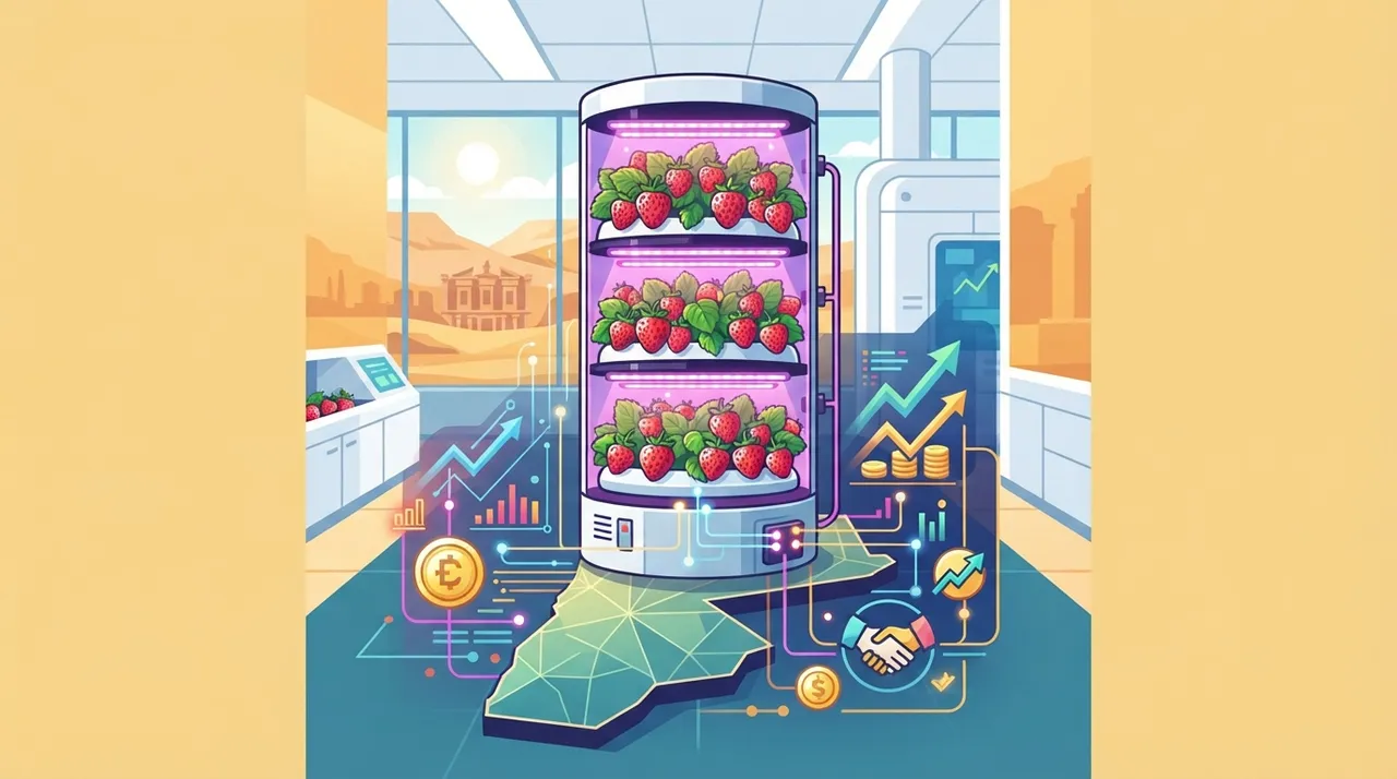 دراسة جدوى مشروع مزرعة عمودية ذكية لإنتاج الفراولة في الأردن