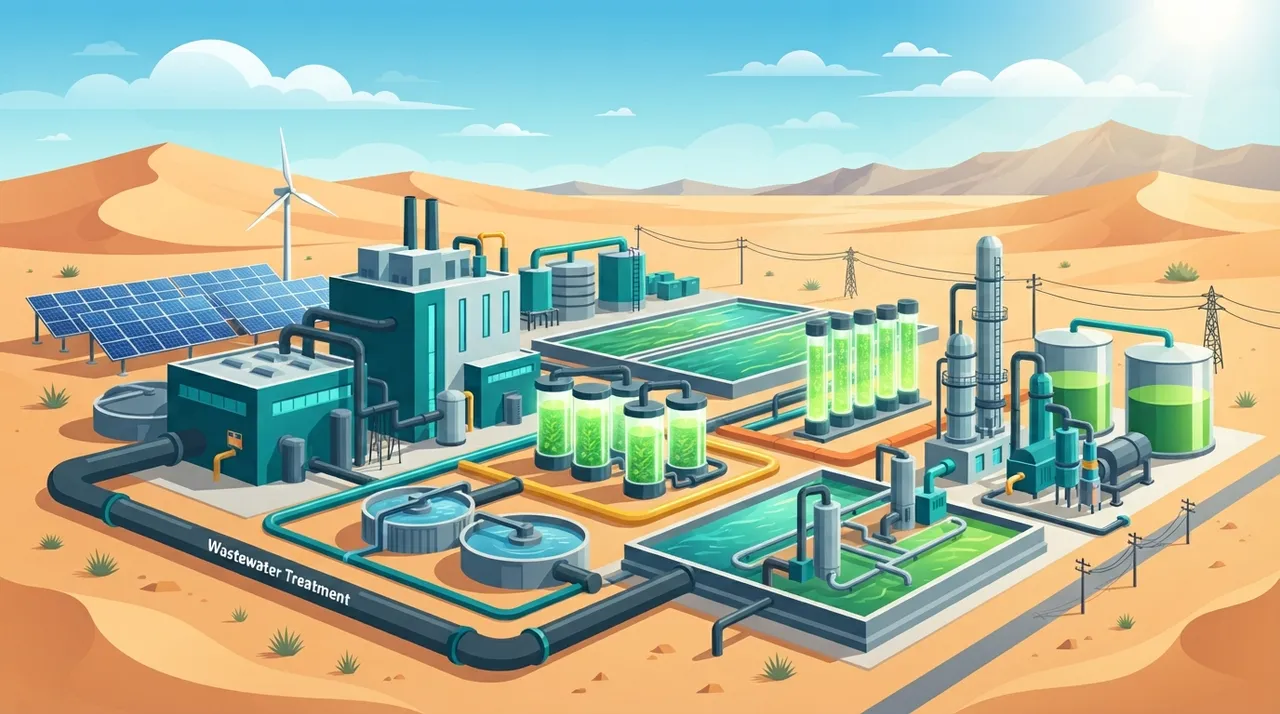 Feasibility study of a microalgae biofuel production plant for wastewater treatment in Saudi Arabia