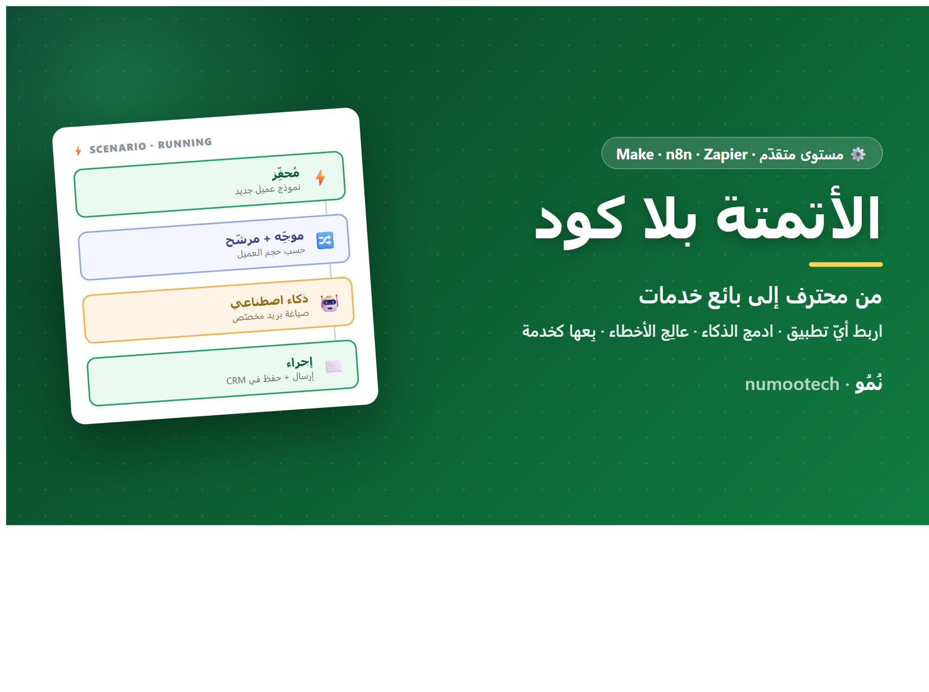 الأتمتة بلا كود: من محترف إلى بائع خدمات
