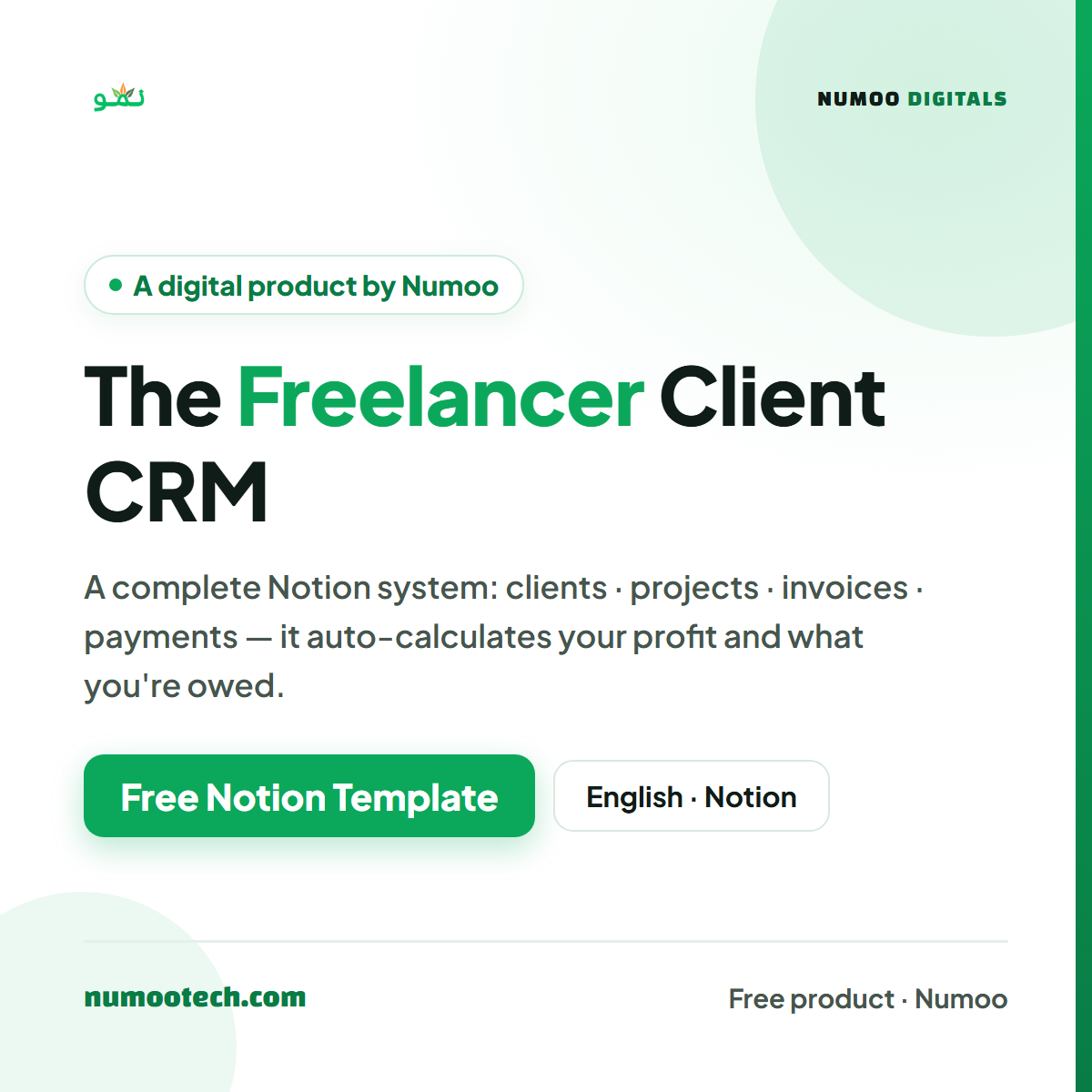 Numoo Freelancer Client CRM